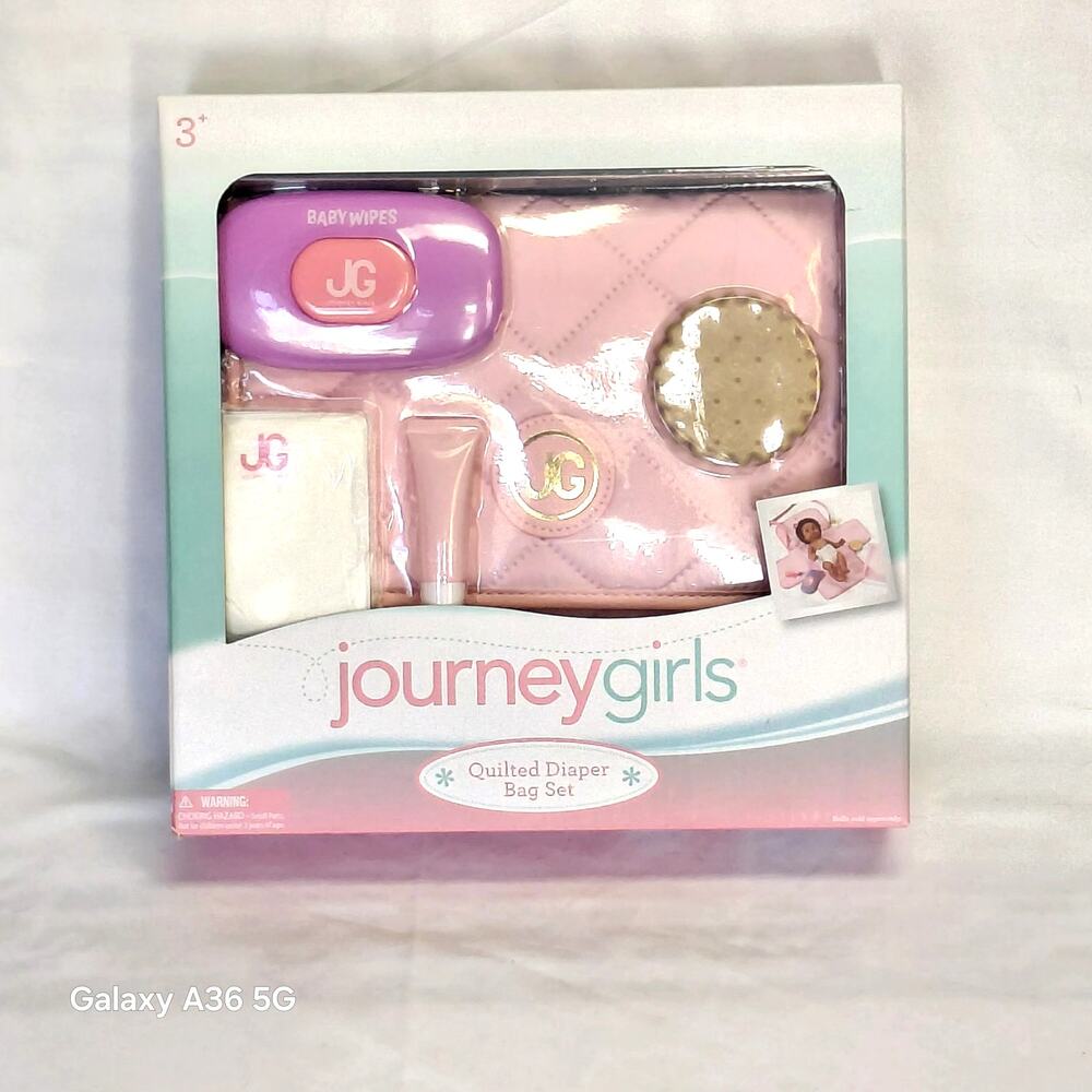Journey Girls Plush 7 Piece Diaper Bag Set For 14" Doll 3+ NWT